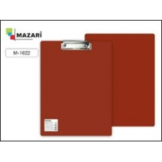 Планшет с прижимом А4 пластиковый, 1.5 мм, красный Mazari