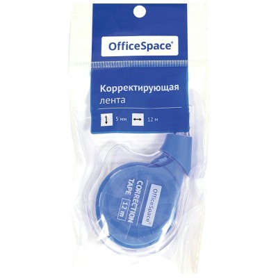 Штрих лента 5мм*12м  пакет, европодвес OfficeSpace