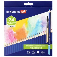 Карандаши 24цв. акварельные ART CLASSIC, грифель 3,3 мм Brauberg