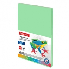 Бумага офисная для принтера цветная А4, 80 г/м2, 100 л., медиум, зеленая, Brauberg