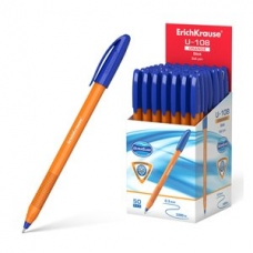 Ручка шариковая синяя U-108 Orange Stick Ultra Glide Technology1мм Erich Krause
