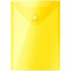 Папка -конверт на кнопке А6 (105*148мм), 150мкм, желтая OfficeSpace