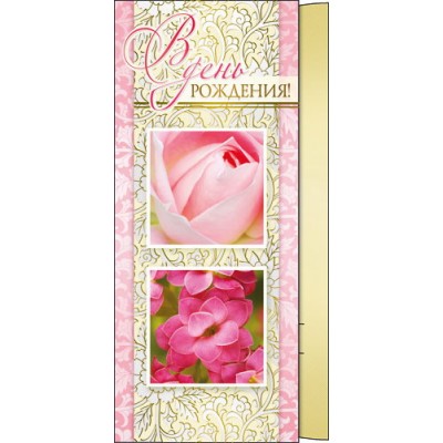 Конверт для денег В день рождения 83х163 мм
