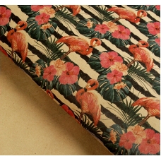 Упаковочная бумага Крафт Розовый фламинго 70х100 см