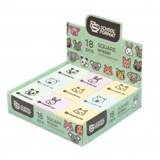 Ластик   ANIMALS ассорти квадрат. Schoolformat
