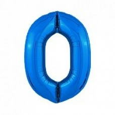 Фольгированный шар Цифра 0, цвет синий  40' / 102 см