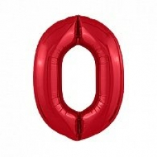 Фольгированный шар Цифра 0, цвет красный 40' / 102 см