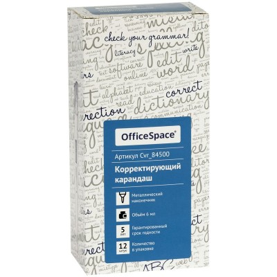 Штрих -ручка 6мл металлический наконечник OfficeSpace