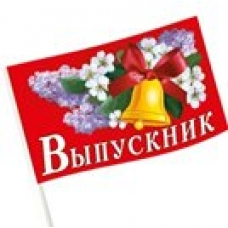 Флаг 12х20 см бумага Выпускник Сирень (5шт)
