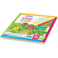 Бумага цветная 100л. 10 цв. для оригами и аппликации 210*210мм, ArtSpace