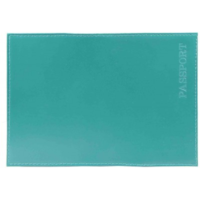 Обложка для паспорта нат.кожа Шик,бирюзовый, тисн.конгрев PASSPORT Имидж