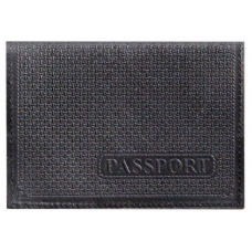 Обложка для паспорта нат.кожа черный, тисн.конгрев PASSPORT Имидж