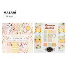 Для творчества Скрапбукинг  набор бумаги ROMANTIC, 15,2 х 15,2 см, 12 листов по 2 дизайна Mazari