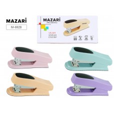 Степлер №24/6   - 26/6, VELBIR, 15 листов, ассорти 6 цветов, пластиковый корпус, Mazari