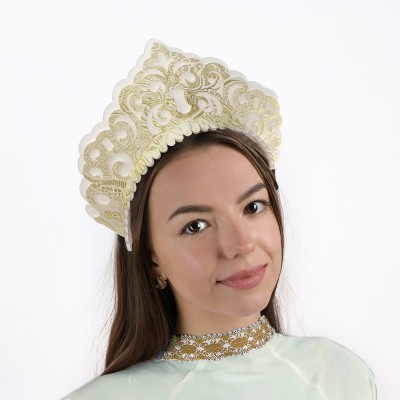 Кокошник «Узорчатый», золотой