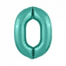 Фольгированный шар Цифра 0, цвет бискайский зеленый  40' - 102 см