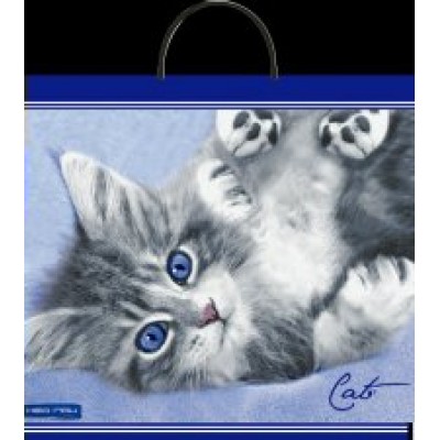 Пакет полиэтилен. Кот 37х35 (90)с пласт.ручками