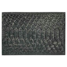 Обложка для проездных документов нат.кожа черный,тиснение Питон Имидж