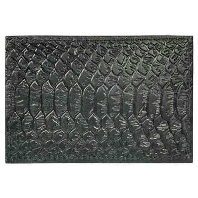 Обложка для проездных документов нат.кожа черный,тиснение Питон Имидж