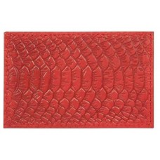 Обложка для проездных документов нат.кожа красный,тиснение Питон Имидж