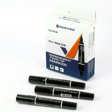 Маркер перманентный черный  2-х сторонний , толщина линии 1/5 мм,на спиртовой основе. Darvish