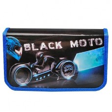 Пенал 2 отдела   190*120мм Black moto с откидной планкой Darvish