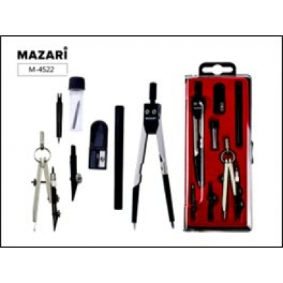 Готовальня 7 предметов  пластиковая упаковка с подвесом Mazari