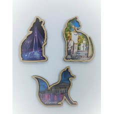 Сувенир   Магнит с полиграфией двухслойный. Животные. Сувениры Тюмени