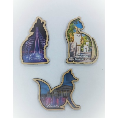 Сувенир   Магнит с полиграфией двухслойный. Животные. Сувениры Тюмени