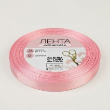 Лента Атласная, розовый 10 мм х 23 м