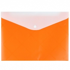 Папка -конверт на кнопке А4 , Diamond ,оранжевая с дополнительным карманом Darvish