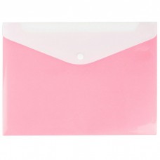 Папка -конверт на кнопке  А4 ,Ice розовая с дополнительным карманом Darvish