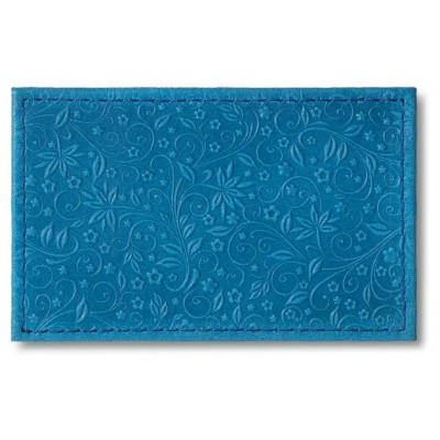 Обложка для проездных документов нат.кожа голубой, сплошное тиснение по коже 