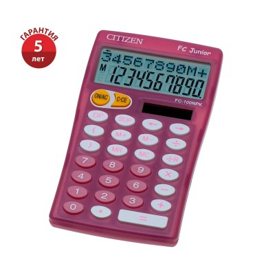 Калькулятор 10-разряд  настольный, FC-100NPK,  двойное питание, 76*128*17мм Citizen