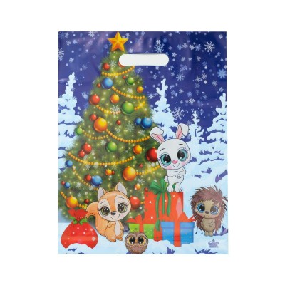 Пакет Полиэтиленовый Новогодняя компания НГ 31х40 (60) с вырубной ручкой