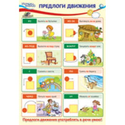 Плакат Предлоги движения 340х490 мм