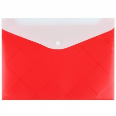 Папка -конверт на кнопке  А4  Diamond красная с дополнительным карманом Darvish