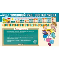 Плакат Полоска Числовой ряд. Состав числа 335 х 1745 мм