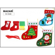 Новый год Набор для творчества Chirstmas sock,из текстиля, 4 дизайна в ассорти ОПП-упаковка Mazari
