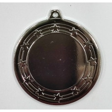 Медаль Металлическая, под нанесение, Серебро, без ленты, 4 см
