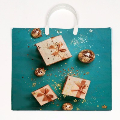 Пакет Полиэтиленовый Золотые подарки НГ 36х37(100) с пластс.ручками