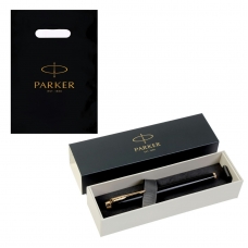 Ручка подарочная черная роллер,IM Core Black GT F 0.5мм, лакир/ латунь, Parker
