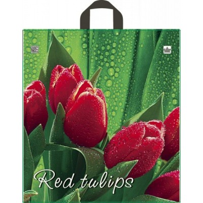 Пакет Полиэтилен. Красный тюльпан 40х43,5 (35) ручка петля