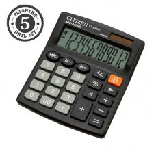 Калькулятор 12-разряд  настольный SDC-812NR, двойное питание, 102*124* Citizen