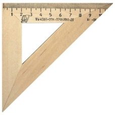 Линейка треугольник  деревянный угол 45, 11 см, УЧД, С138 Можга