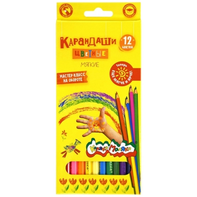 Карандаши 12цв. дерево длинные карт.уп. Каляка-Маляка